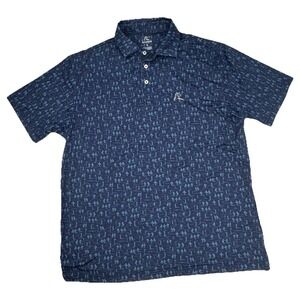 Rhobackgulf Polo Navy Golf Print